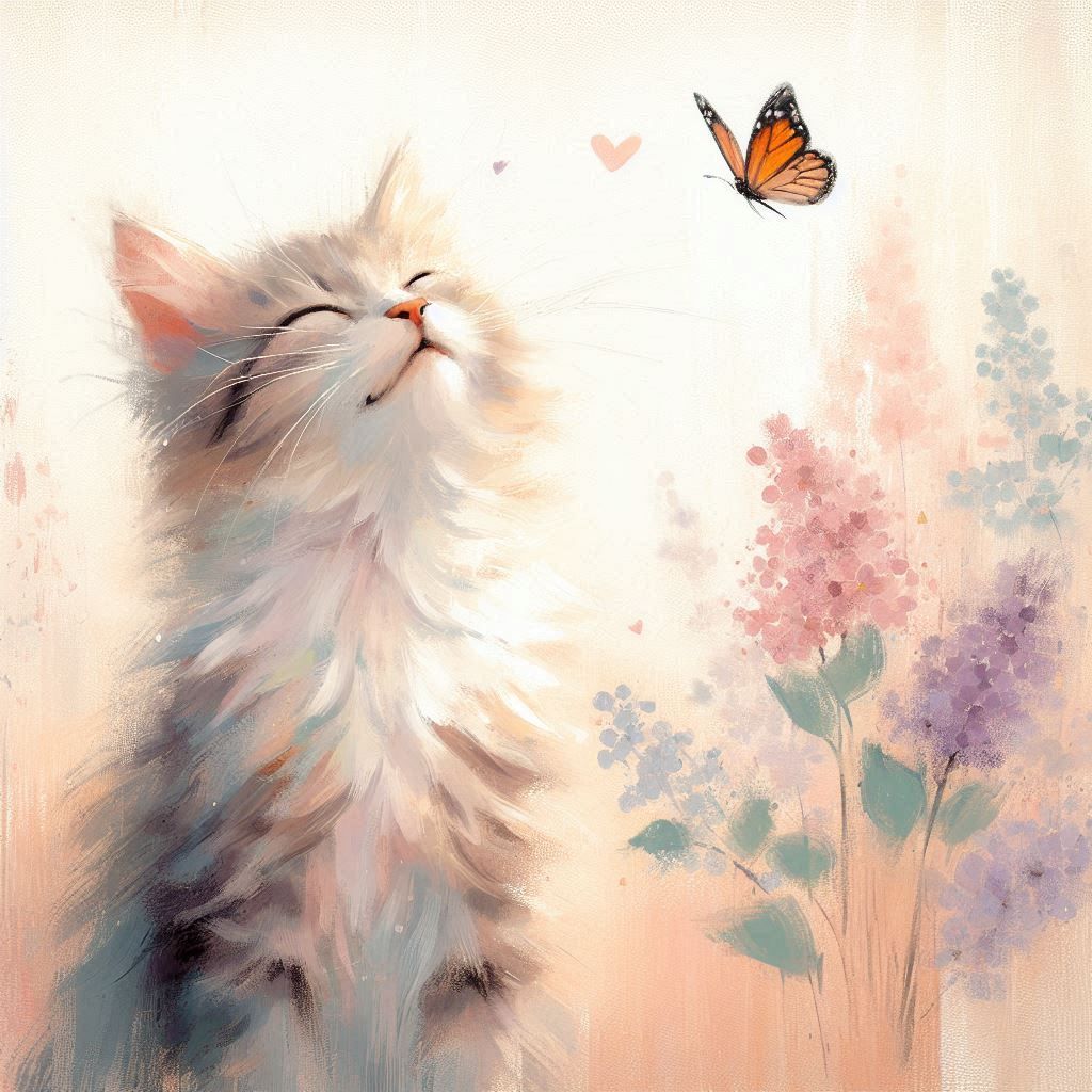 minimalist painting cat.