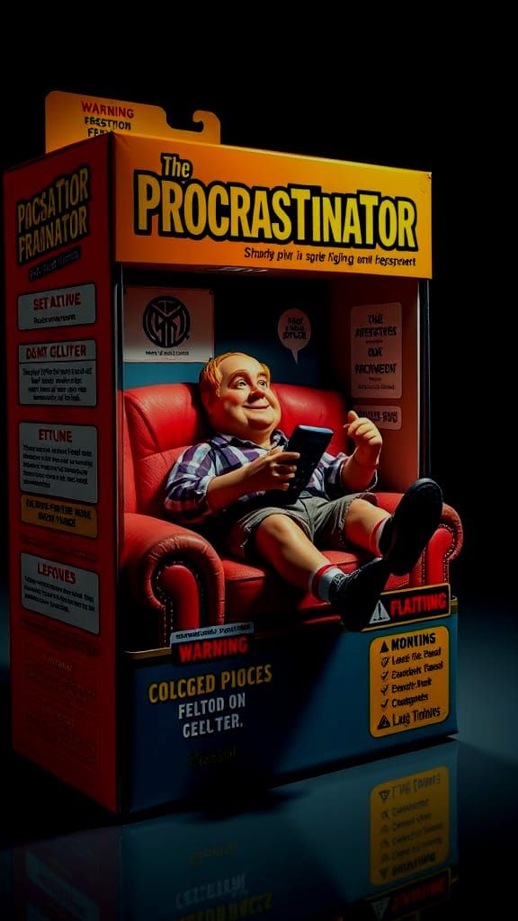 The Procrastinator: 

Collect him now...

Or later...

 Whatever...  by @TheVirtualBusker