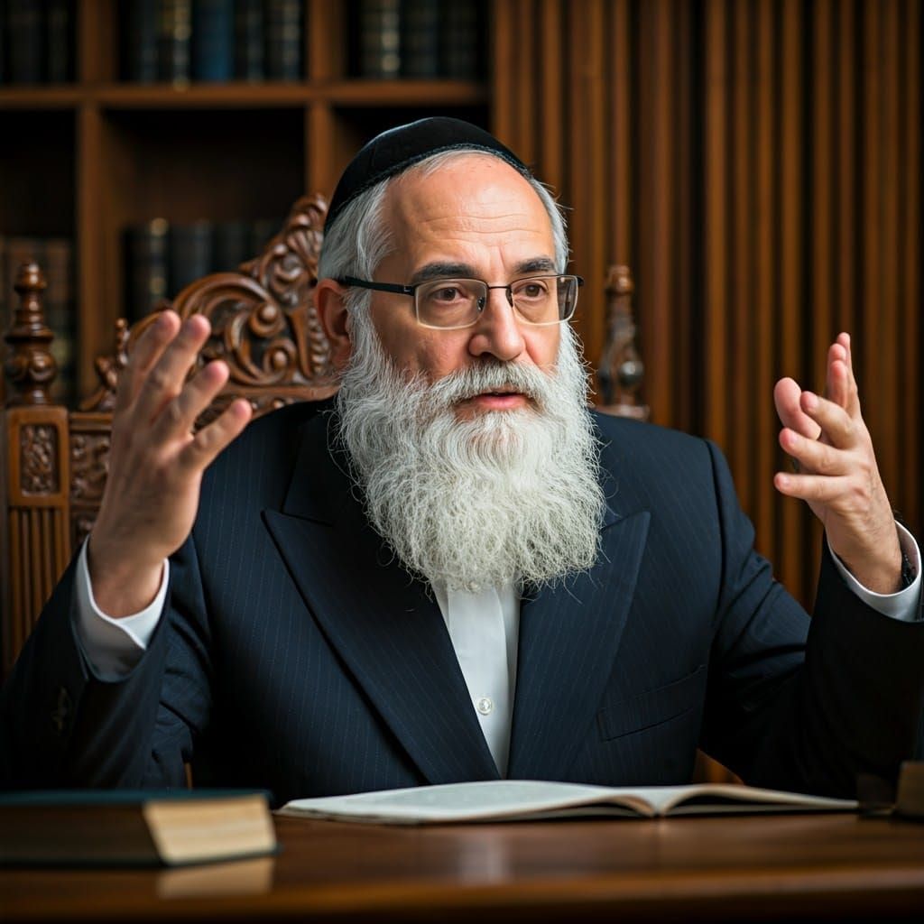 A Rabbi's Serene Lesson in a Traditional Yeshiva Setting