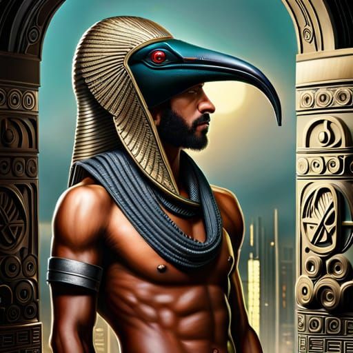 insanely detailed portrait the egyptian male god thoth!!!! :: black ...