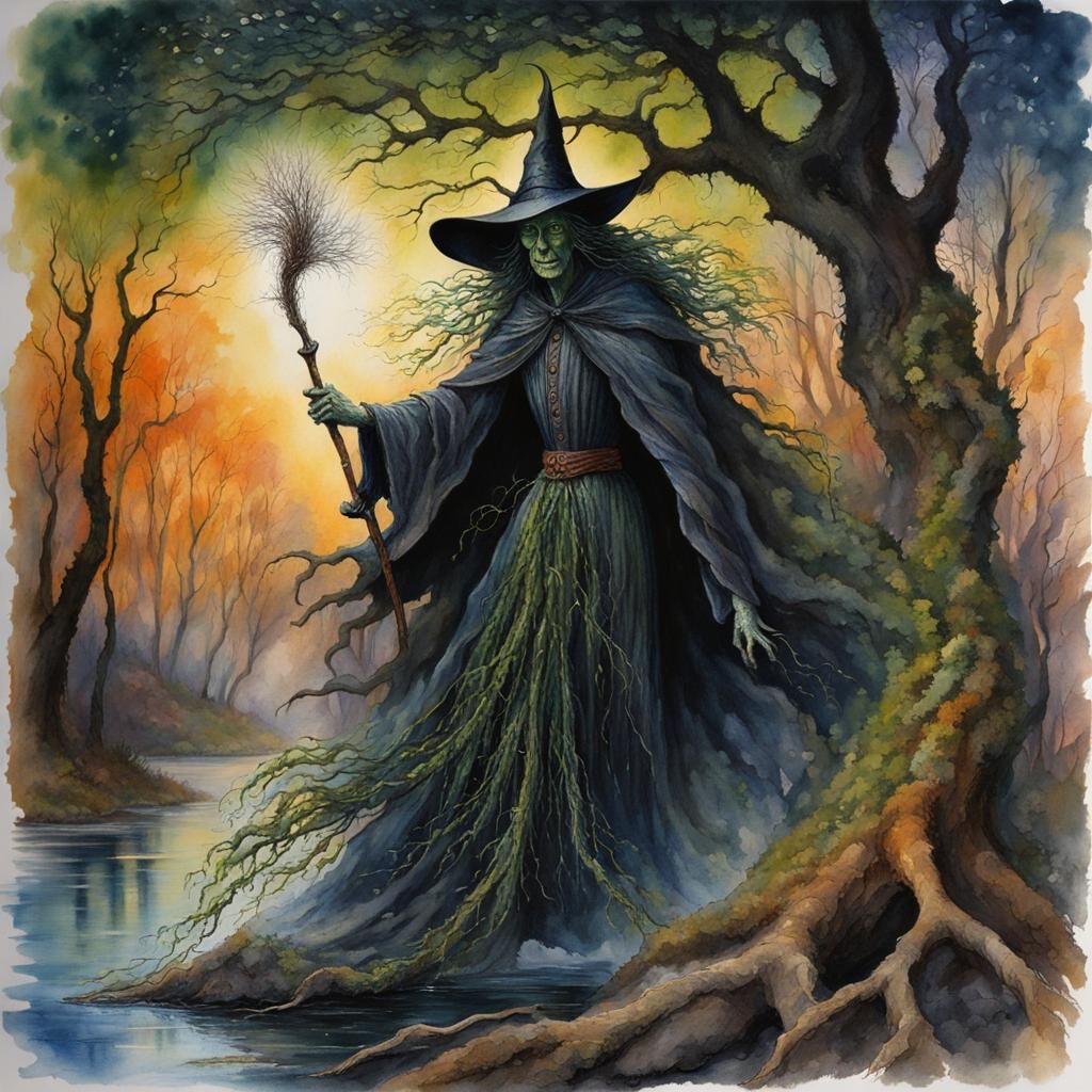 Wretched, wild, wicked, (wrinkled, warty) witch-wraith, (wondrous ...