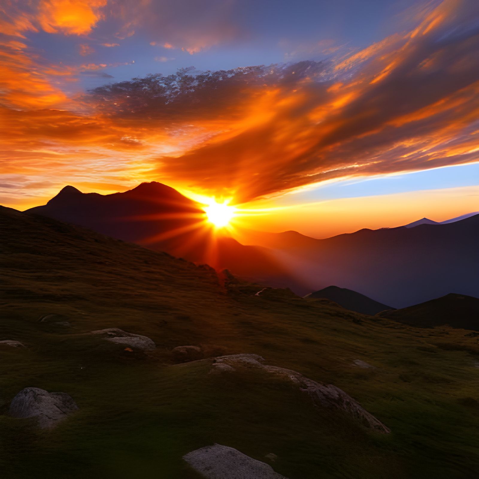 Sunrise over the mountains