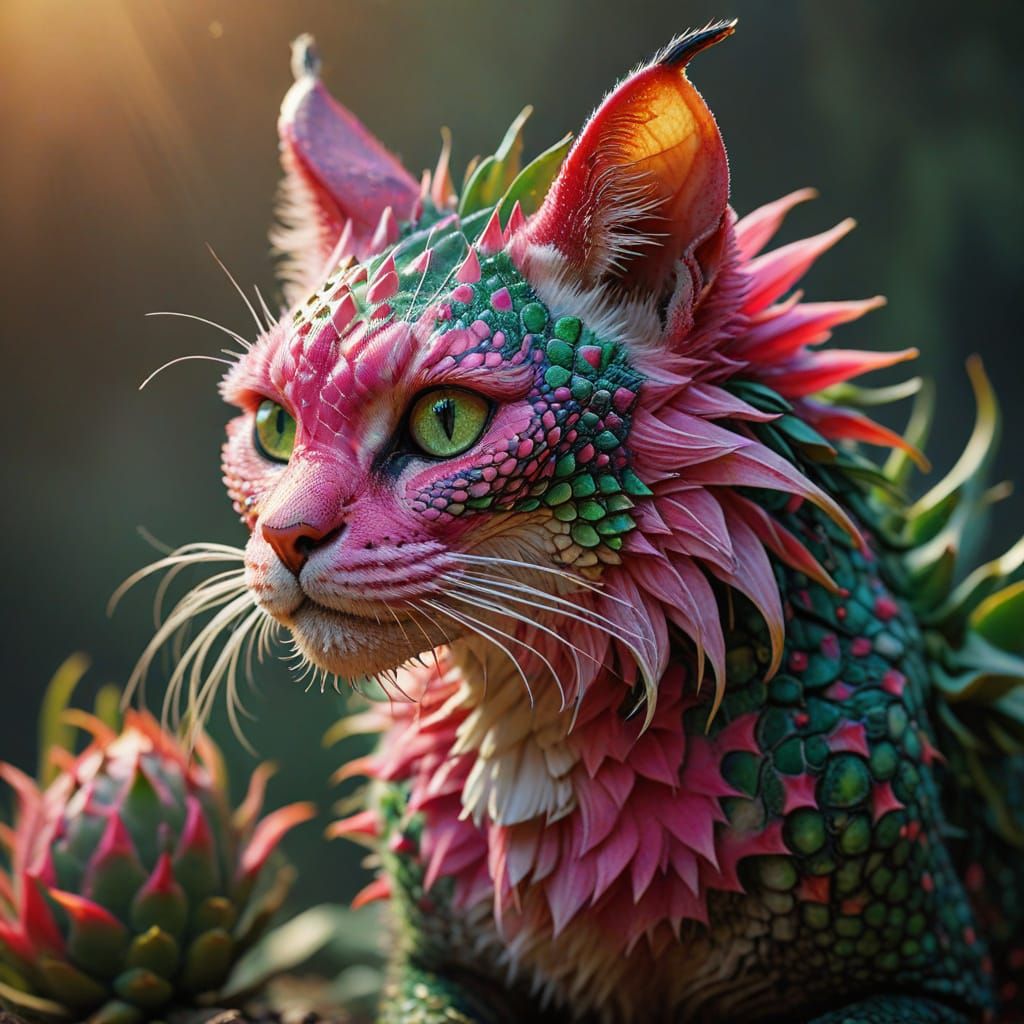 Dragon Fruit Kitten  by @Night Horseman