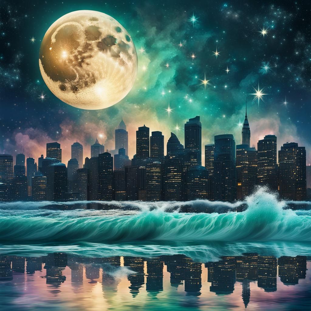 Nighttime Cityscape  by @Easter Bunny