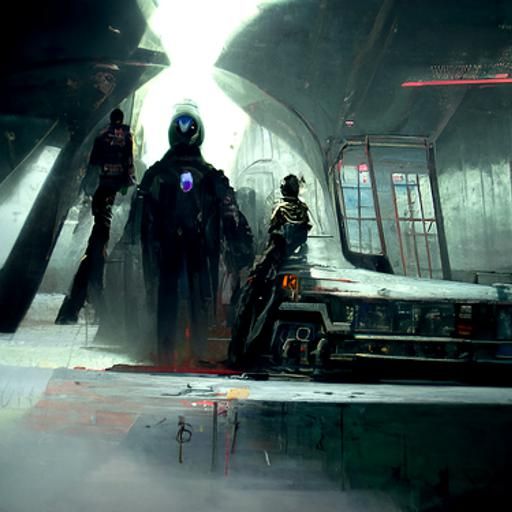 Train station in the space