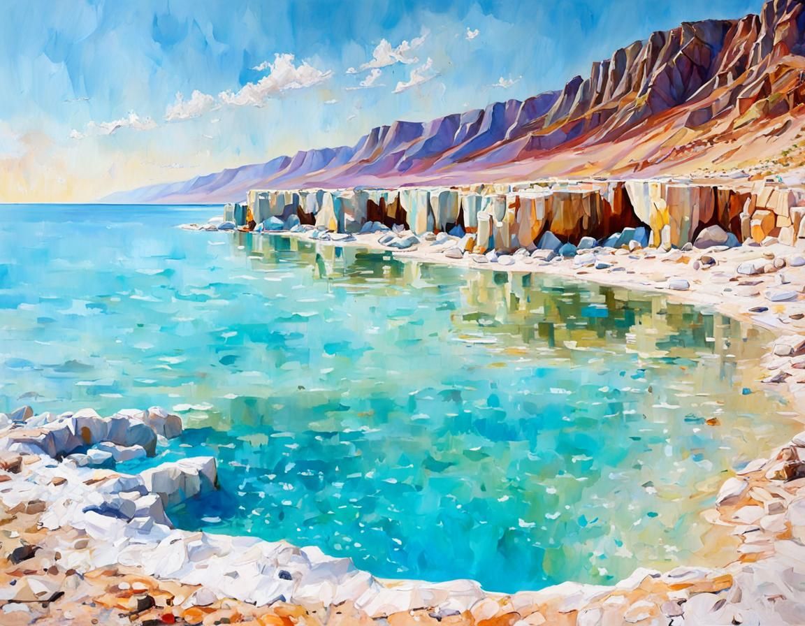 At the dead sea, low inside the desert