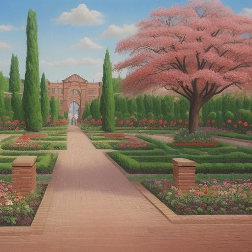 Surreal City Park Garden in Salvador Dali Style