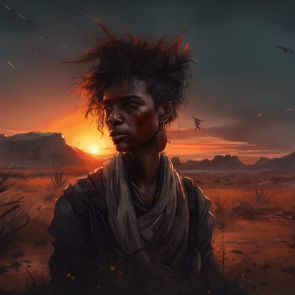 Idyllic Desert Sunset in Cinematic Style