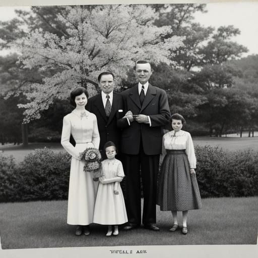 Vintage old photo of a family
