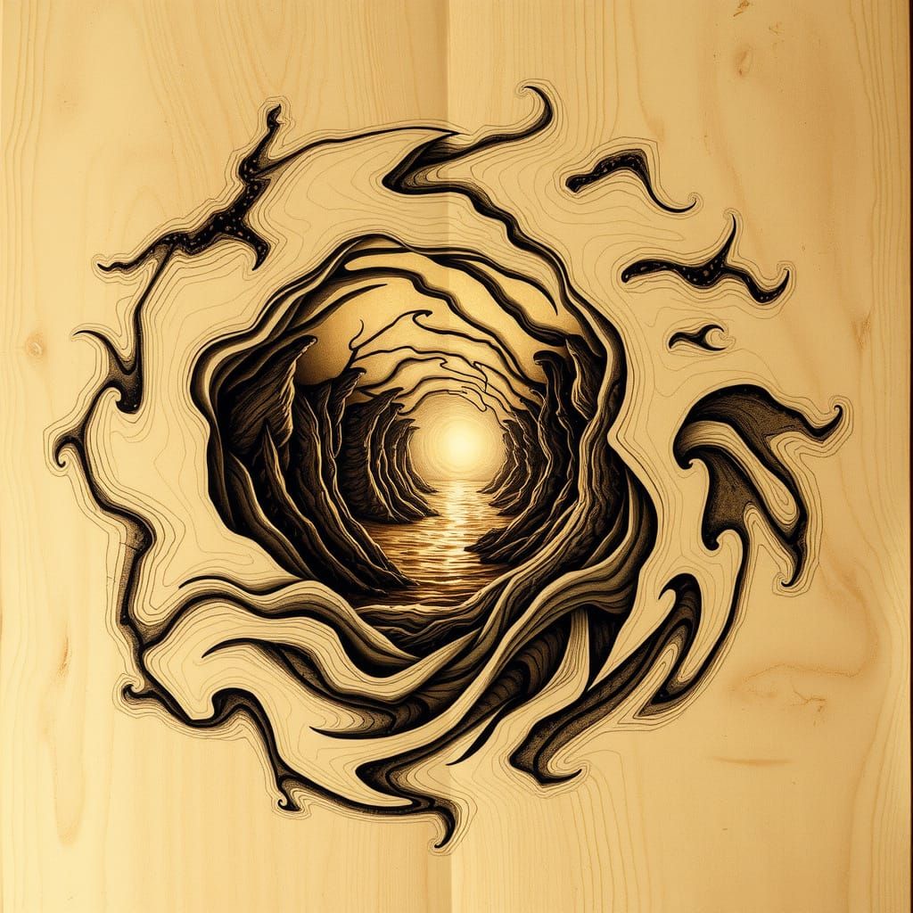 Tranquil Vortex Xylopyrography  by @Lyine
