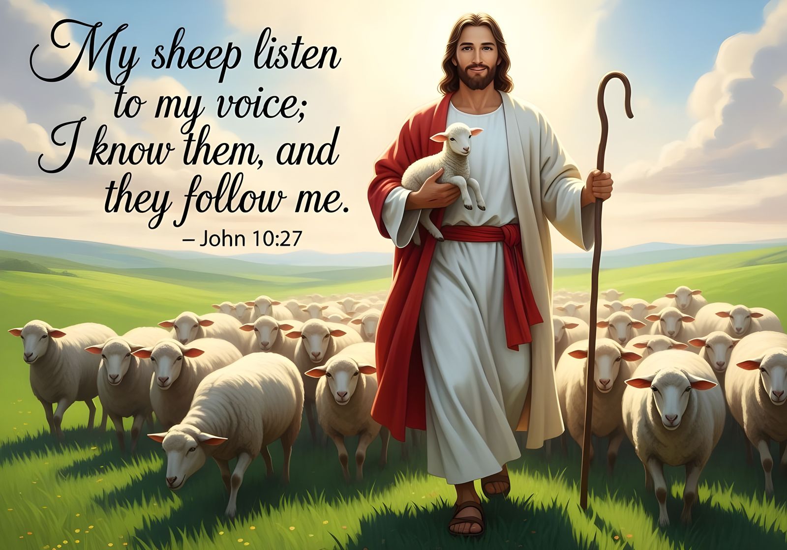 My sheep listen to my voice; I know them, and they follow me. - John 10:27  by @Gary Murakami