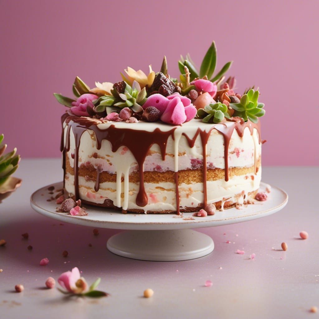 <lora:FoodGloriousFood:1.0> Decadent succulent slice of cake dessert