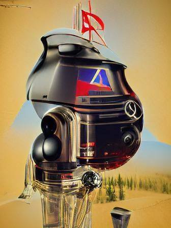 small Anarcho-socialist Astromech Droid 8k resolution concep...