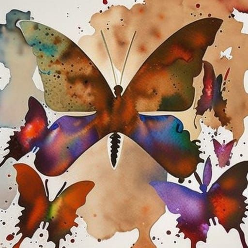 More watercolor butterflies...