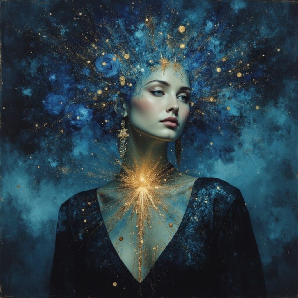 Celestial Love: A Star Shines in the Night Sky