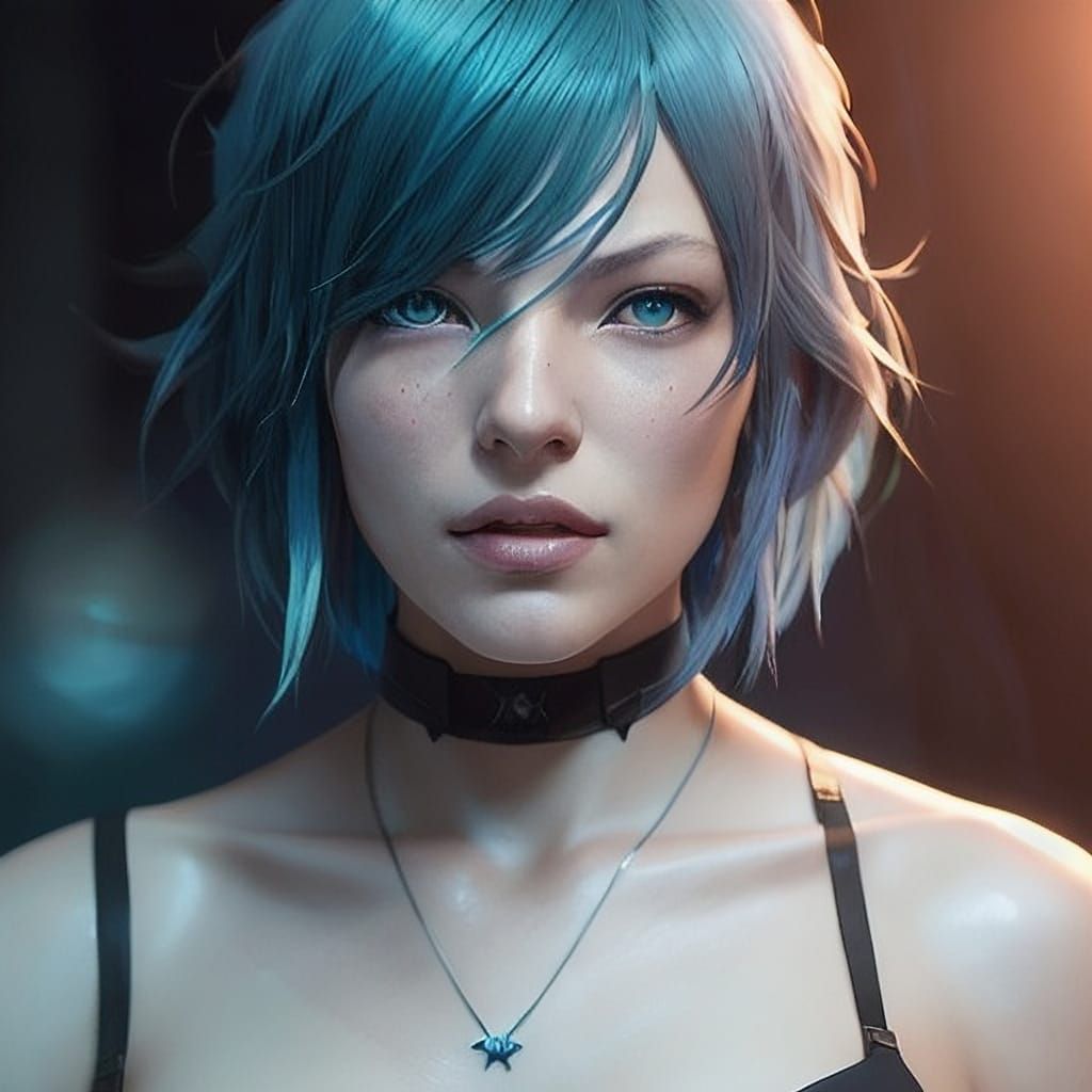 Milla Jovovich Blue Hair