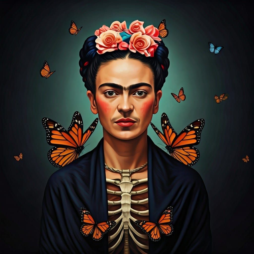 Surreal Butterflies and Blossoming Bones Art