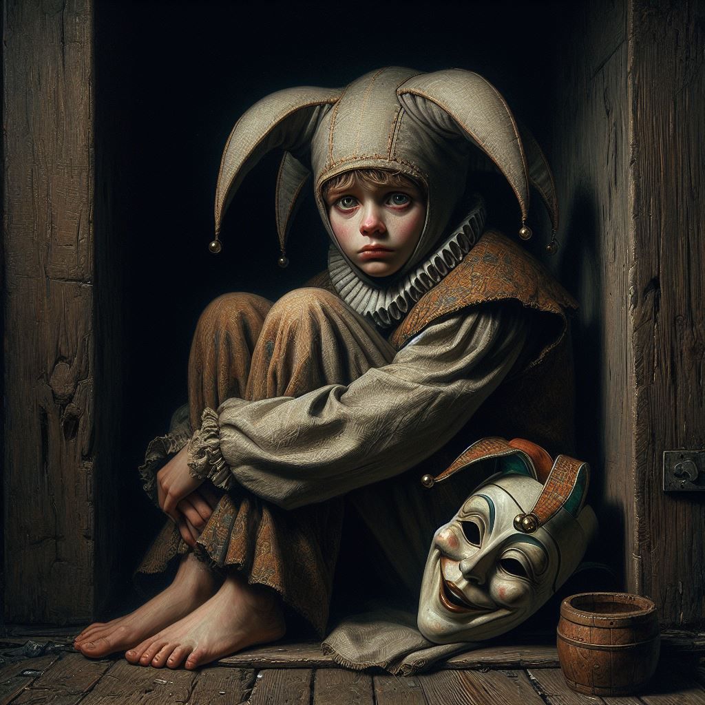 The scared orphan beggar