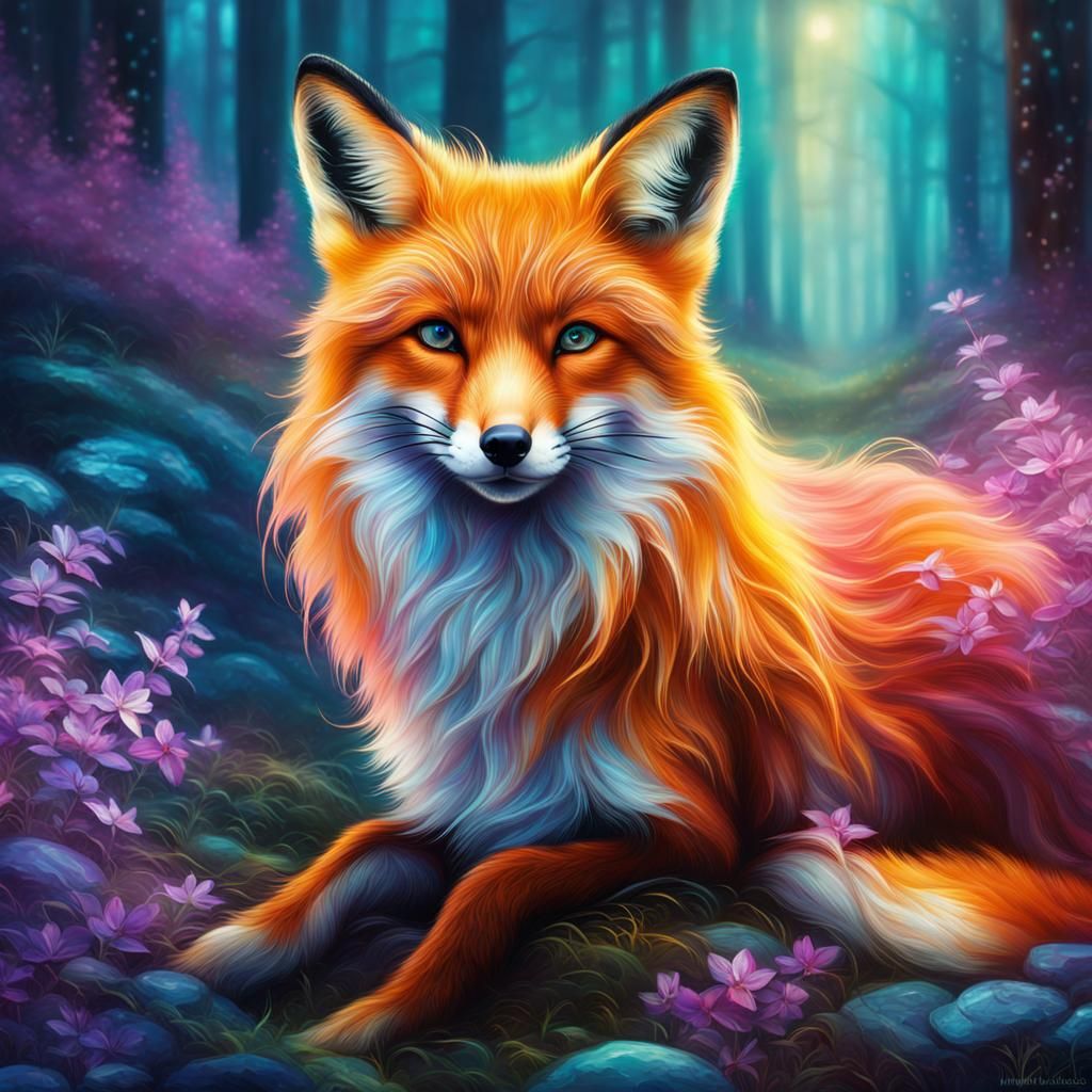 Fox in the Woods - AI Generated Artwork - NightCafe Creator