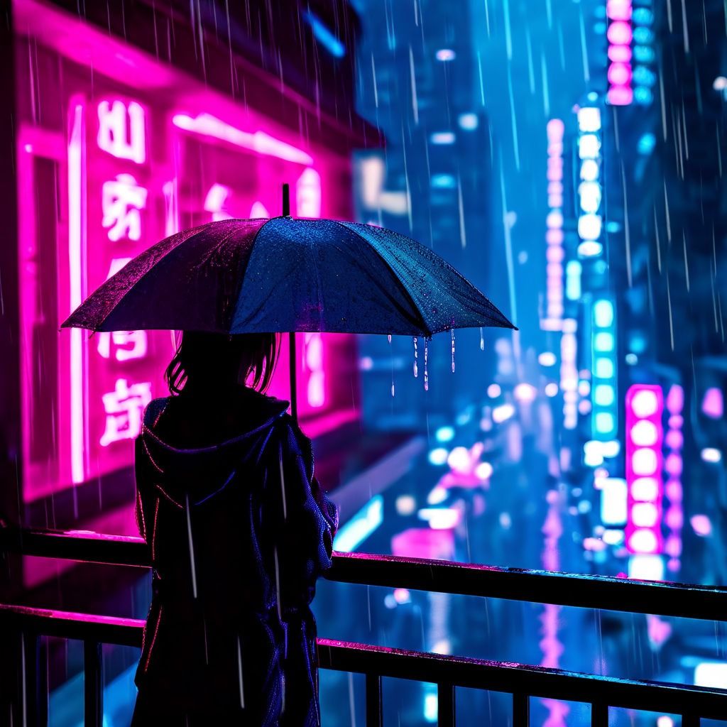 A captivating title for this image could be "Neon Solitude: ...