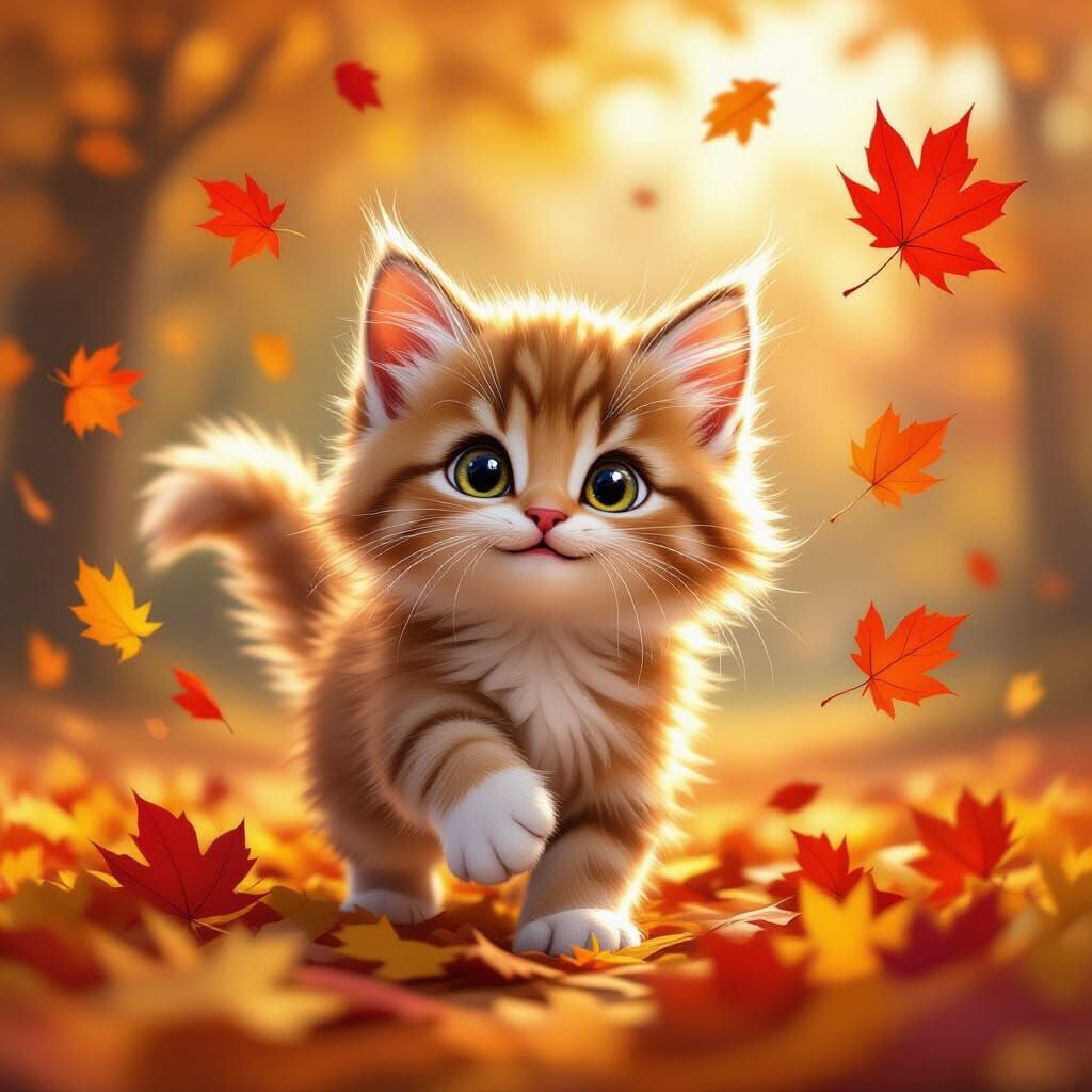 Kittens First Autumn  by @Thomas