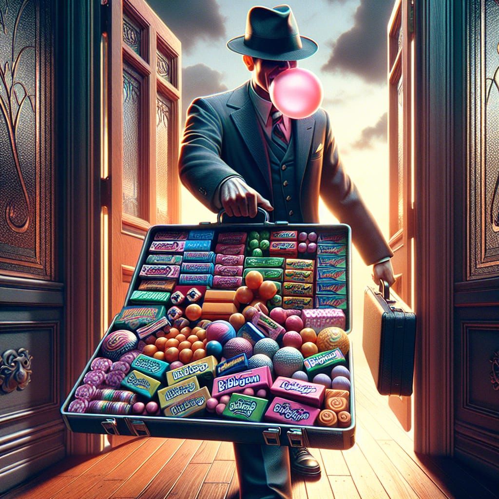 Door-to-door Bubblegum Salesman  by @Merc