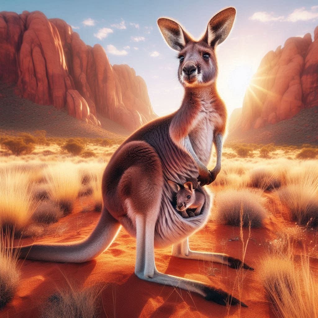 Kangaroo and Joey