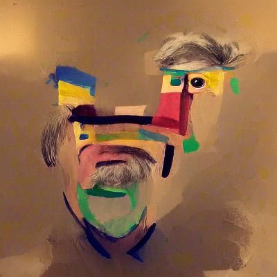 my father in the style of an aged Picasso
