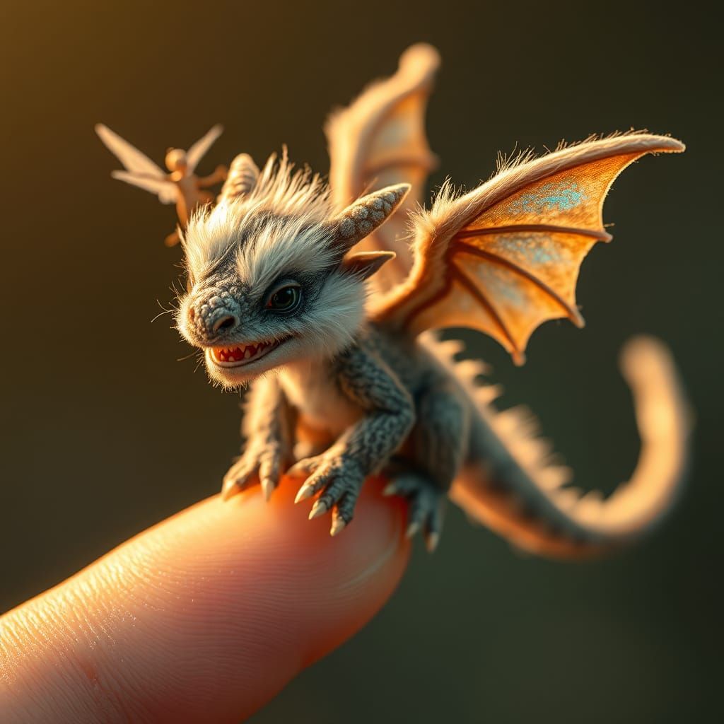 Furry baby dragon  by @Sebastian