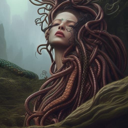 Beautiful and Alluring Medusa AI Generated Artwork NightCafe Creator