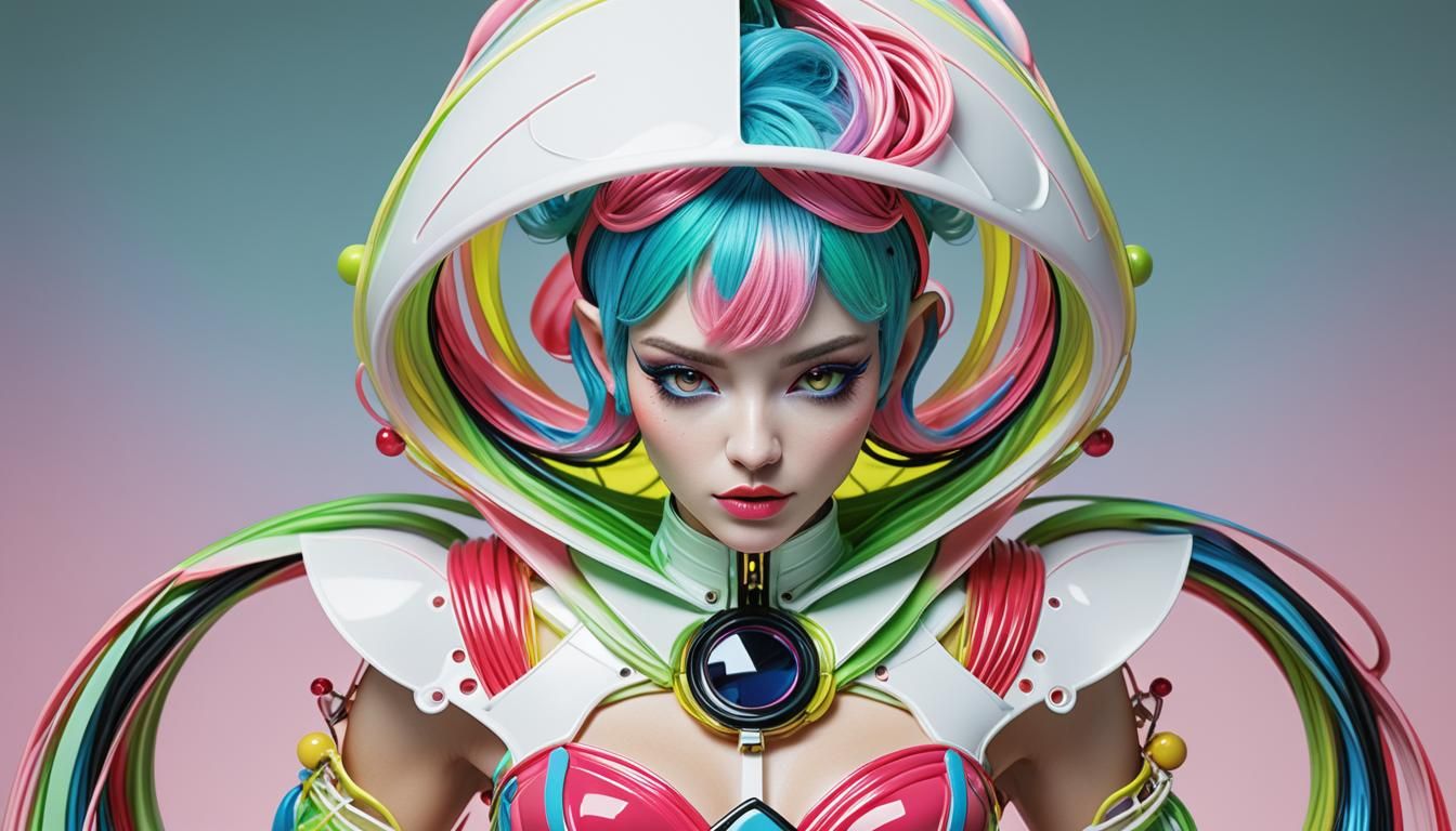 An open-eyed daydream, a pink, yellow, green and blue fantas...