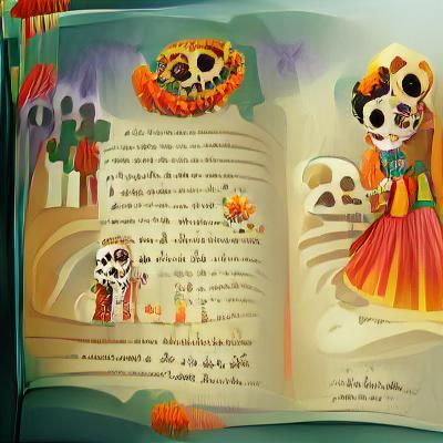 Dia de los muertos storybook illustration
