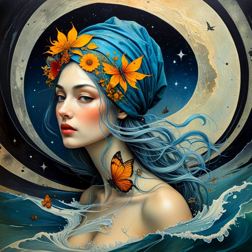 Medieval Lady Enchants with Whimsical Creatures in Vibrant F...