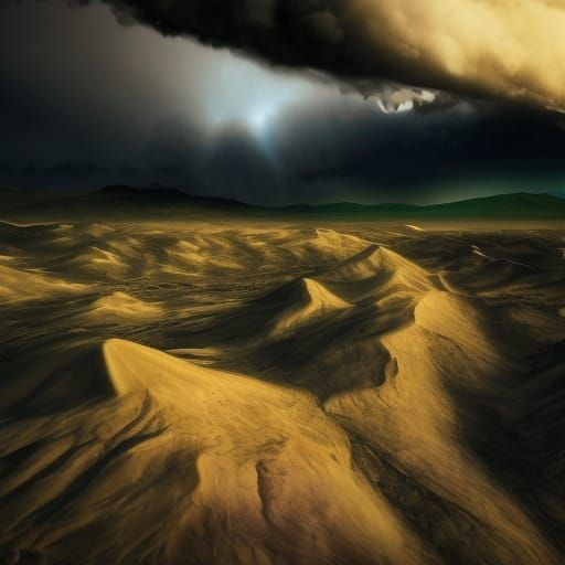 Bad weather in a desert - AI Generated Artwork - NightCafe Creator