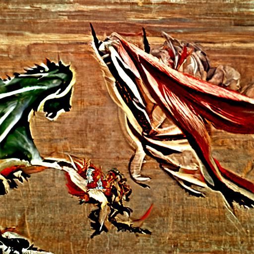"Battle of the Dragons", by  "Sandro Botticelli" Wrappnich c...