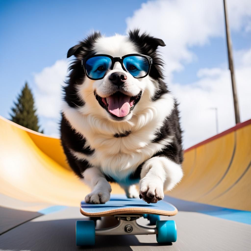 Dog on skateboard - AI Generated Artwork - NightCafe Creator