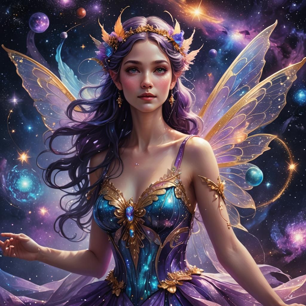 galaxy with beautiful and nice looking fairy   by @ad