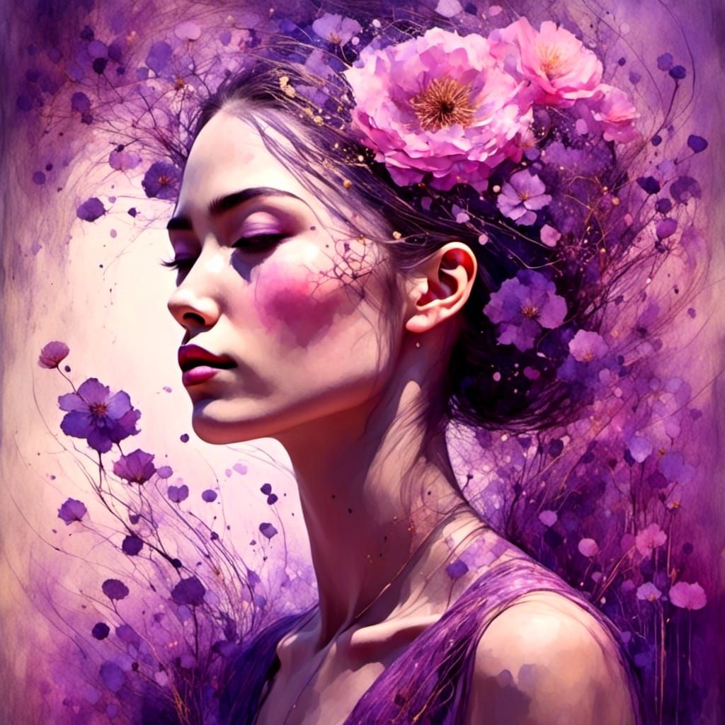 <lora:Liquid Ink:1.0> cool woman, 3D, hyper-realistic, 8K, h...