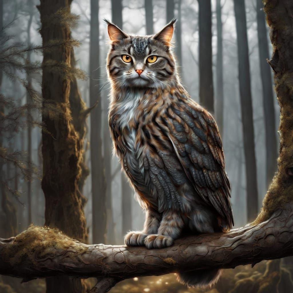 Cat owl creature knows they are above you