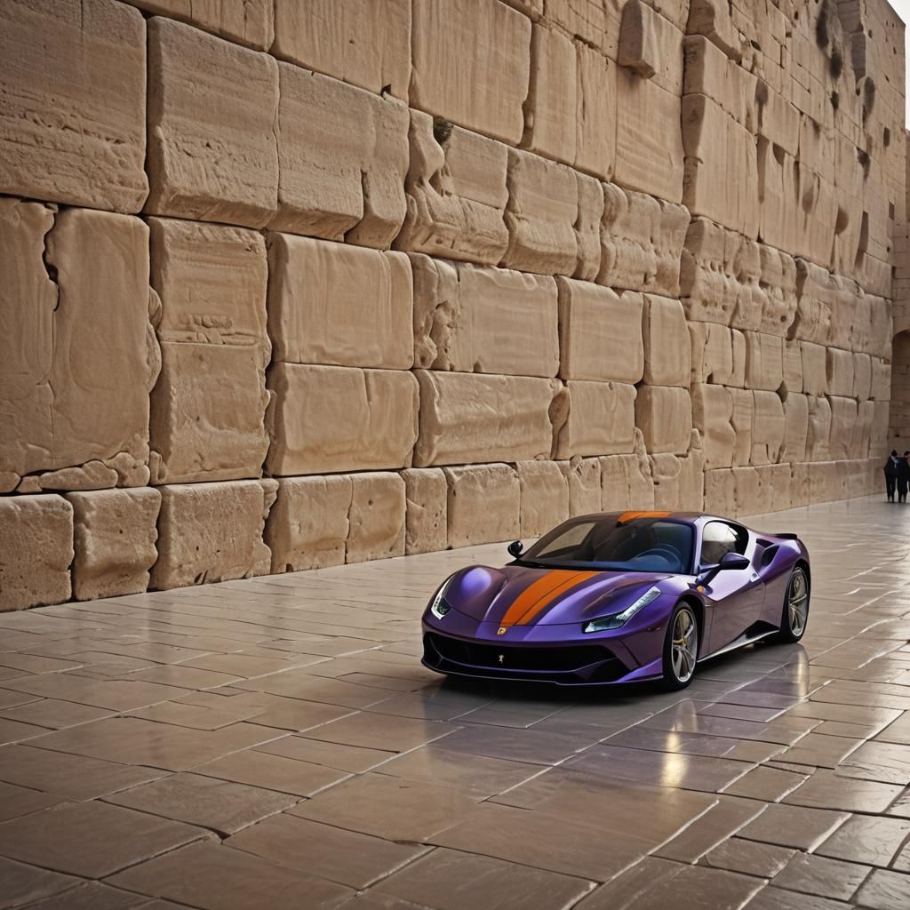 Futuristic Ferrari at the Western Wall