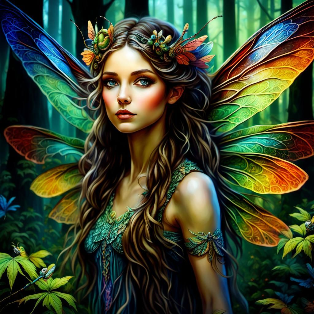 A beautiful forest fairy   by @Bunnzo