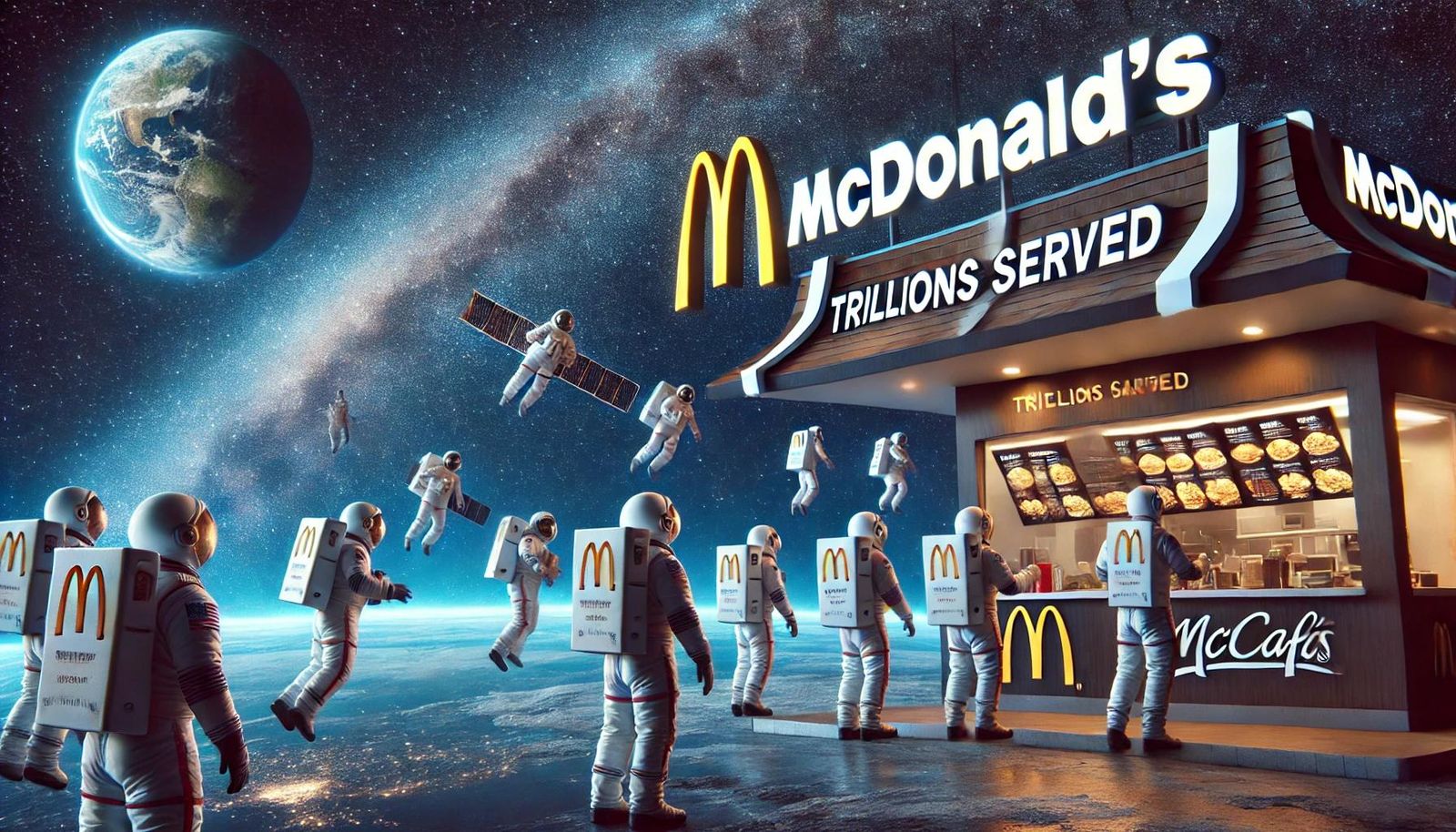 McDonald’s interstellar fleet getting ready to deliver an or...