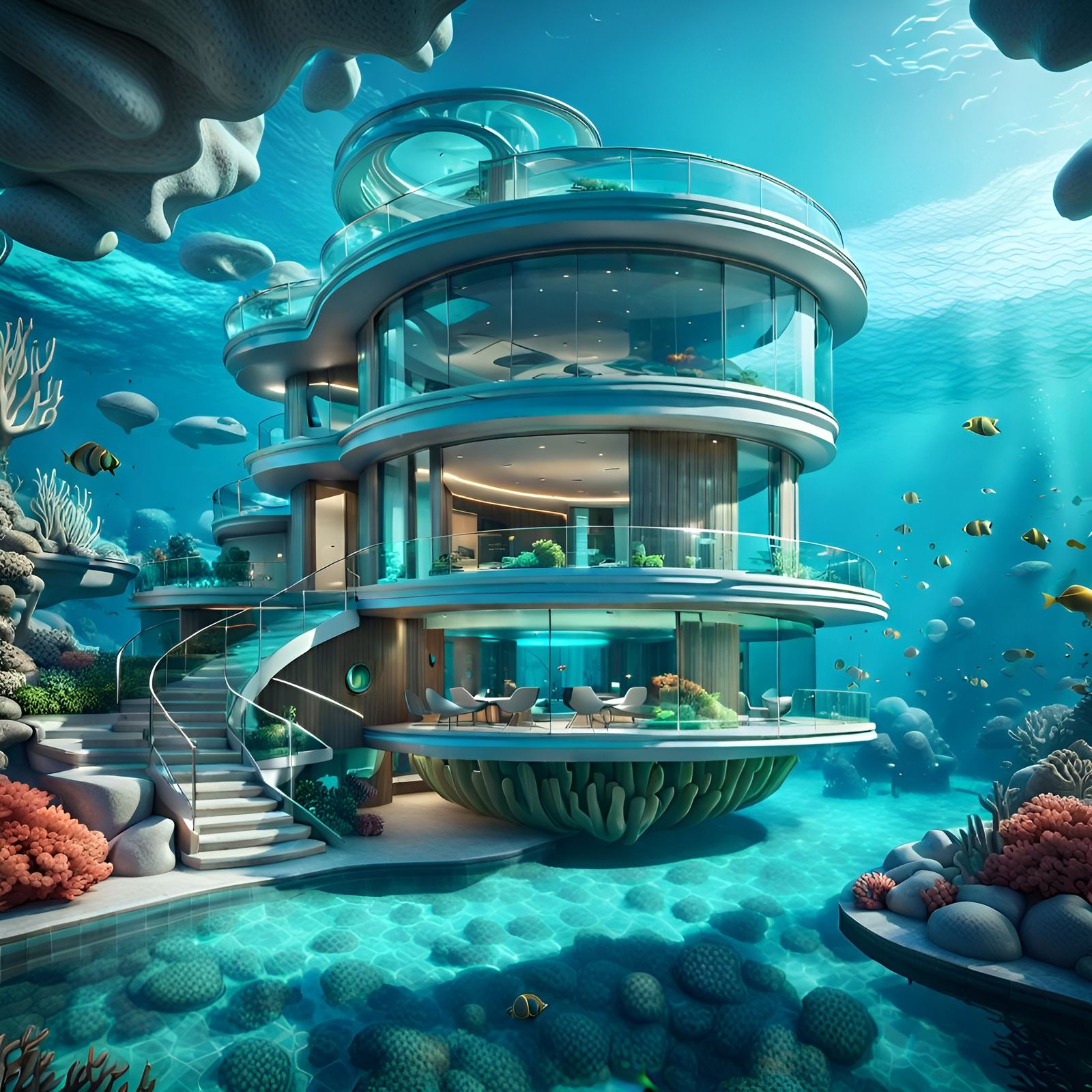  Luxurious Undersea Home  by @Superbear
