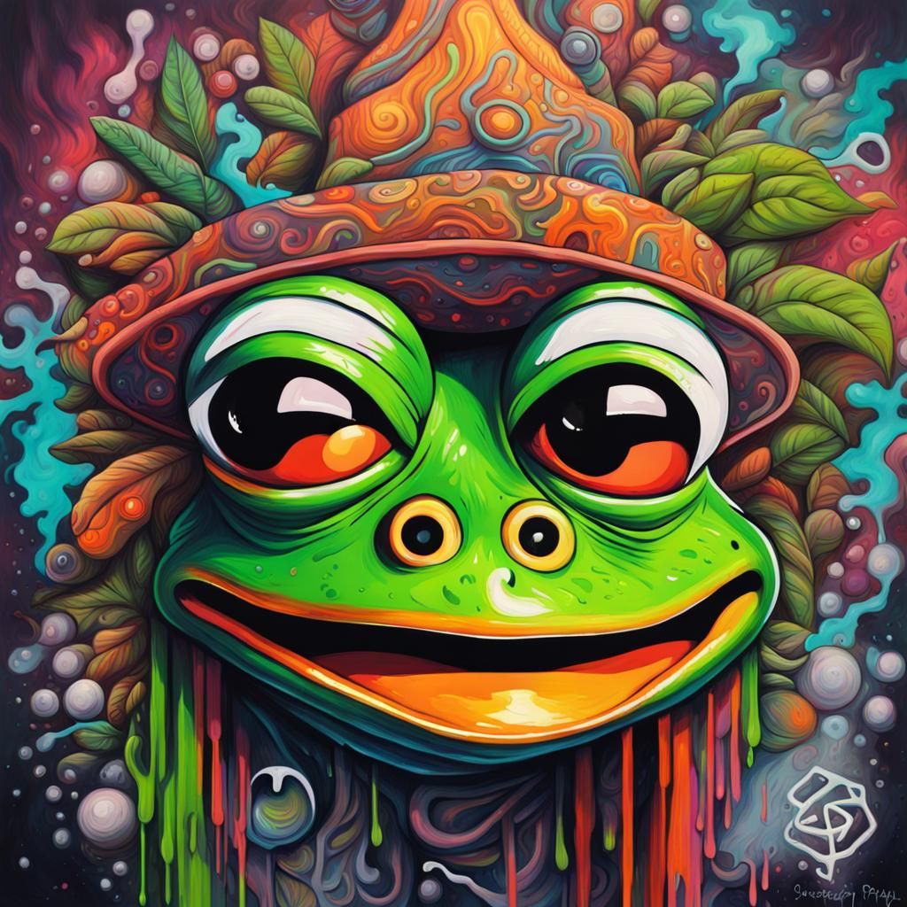 Shaman pepe the frog, psychedelics, jungle, session - AI Generated ...