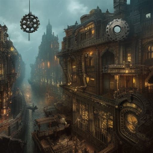 Steampunk City - AI Generated Artwork - NightCafe Creator