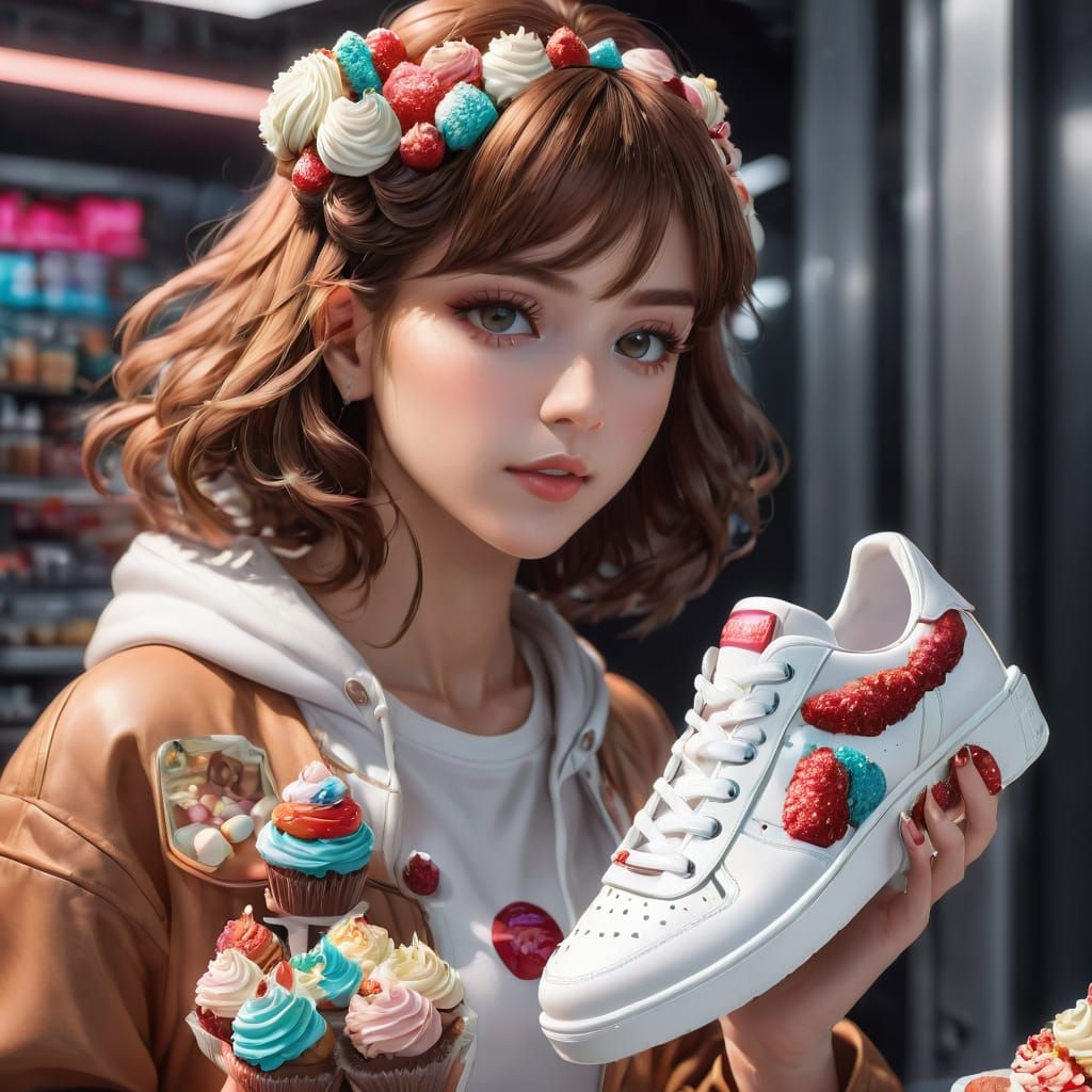 Jan and S making a brand of cupcakes sneakers