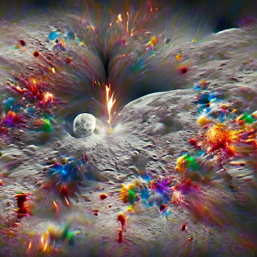 Exploding Moon AI Generated Artwork NightCafe Creator