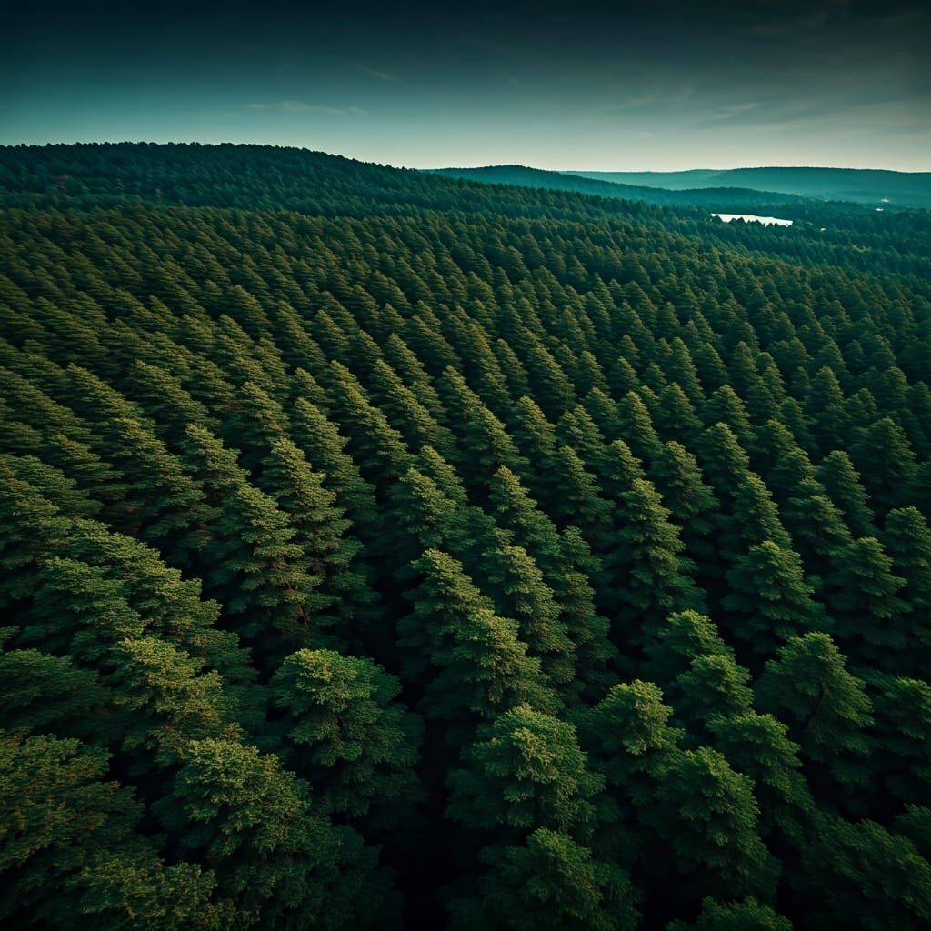 Lush Forest Aerial View in Cinematic Style