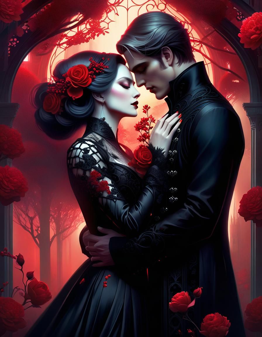 Beautiful Gothic vintage couple - AI Generated Artwork - NightCafe Creator