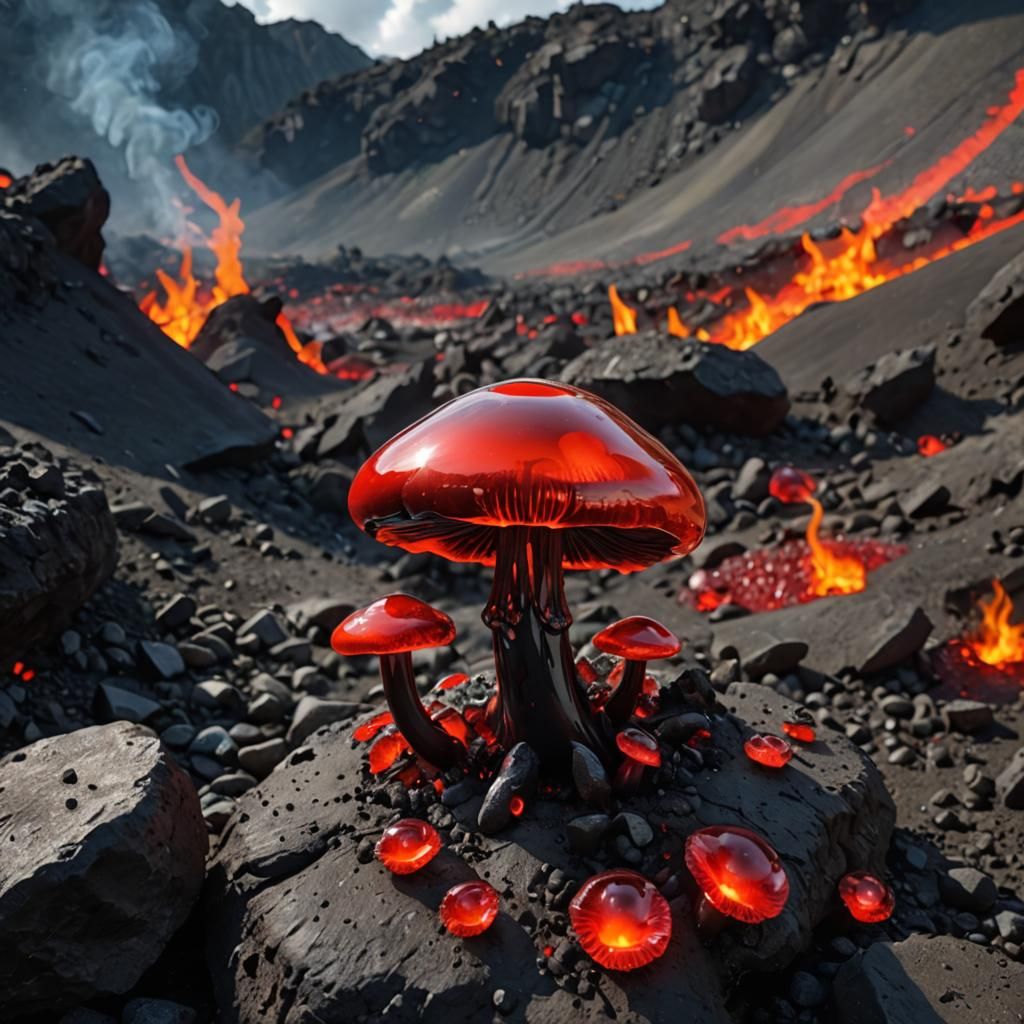 Common Fire Mushroom - AI Generated Artwork - NightCafe Creator